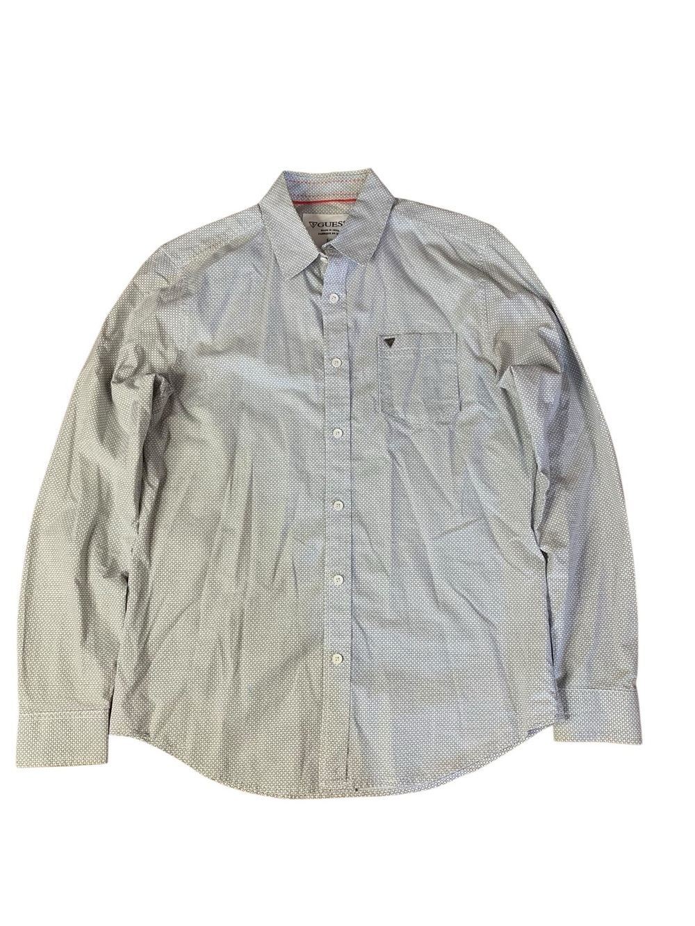 GUESS Men’s Slim Fit Long Sleeve Button Down Shirt - Small - Geo Print